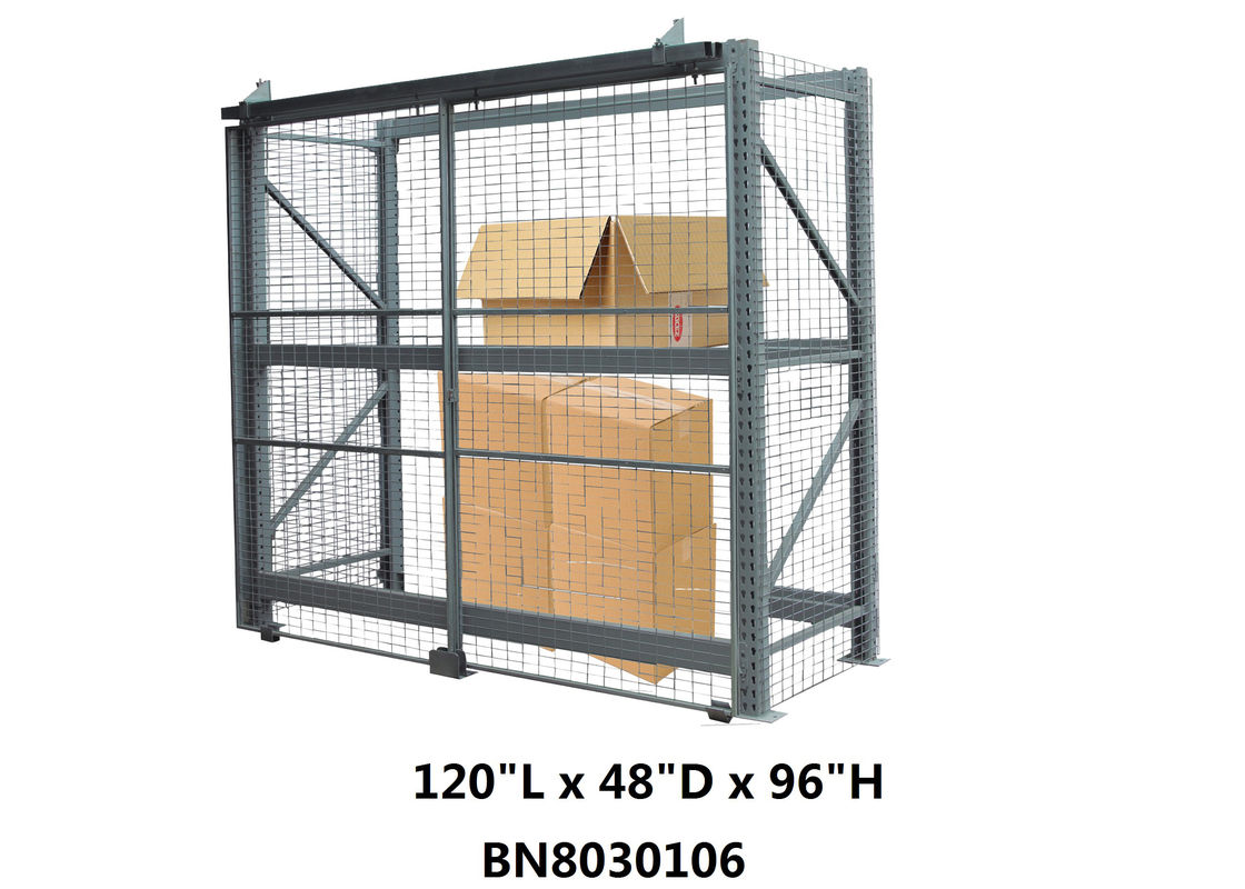 Sistemas de acero resistentes de la jaula de la seguridad del estante de la plataforma 10' alto tipo de la puerta deslizante de *4 ' *8 ' proveedor