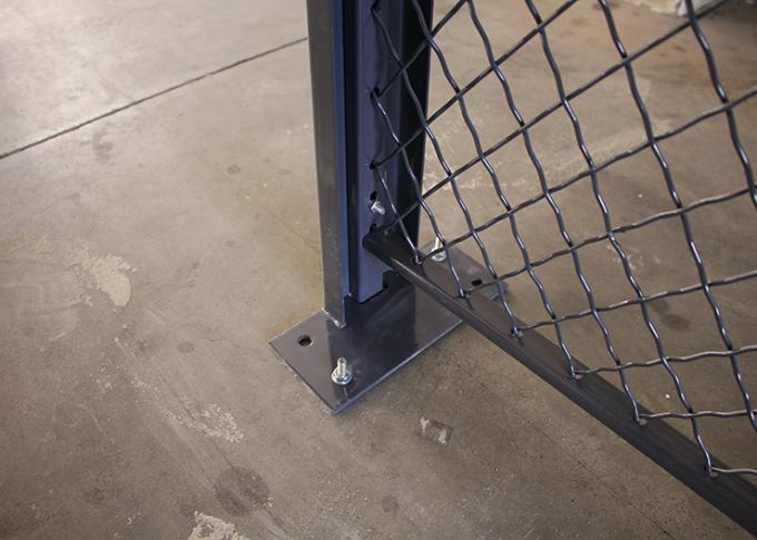 La seguridad de la malla de alambre de 2 lados divide el polvo bloqueable de las jaulas del almacenamiento cubierto